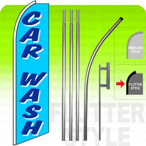 Car Wash Swooper Feather Banner Flag Complete Kit Car Wash Swooper Feather Banner Flag Complete Kit